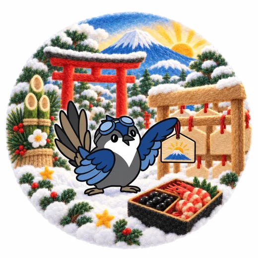 日本新年插圖